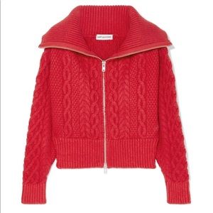 Cable-knit cotton and wool-blend cardigan